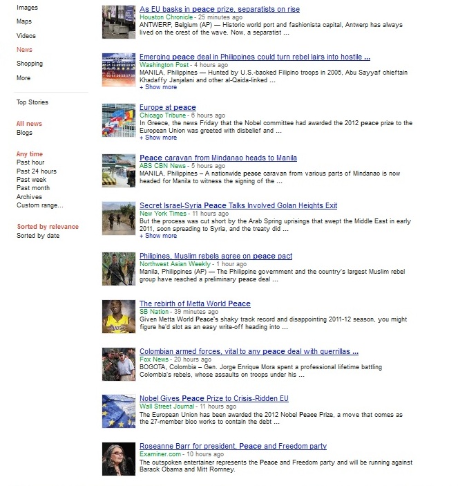 Google News Peace: A PAXi Daily Peace Index indicator